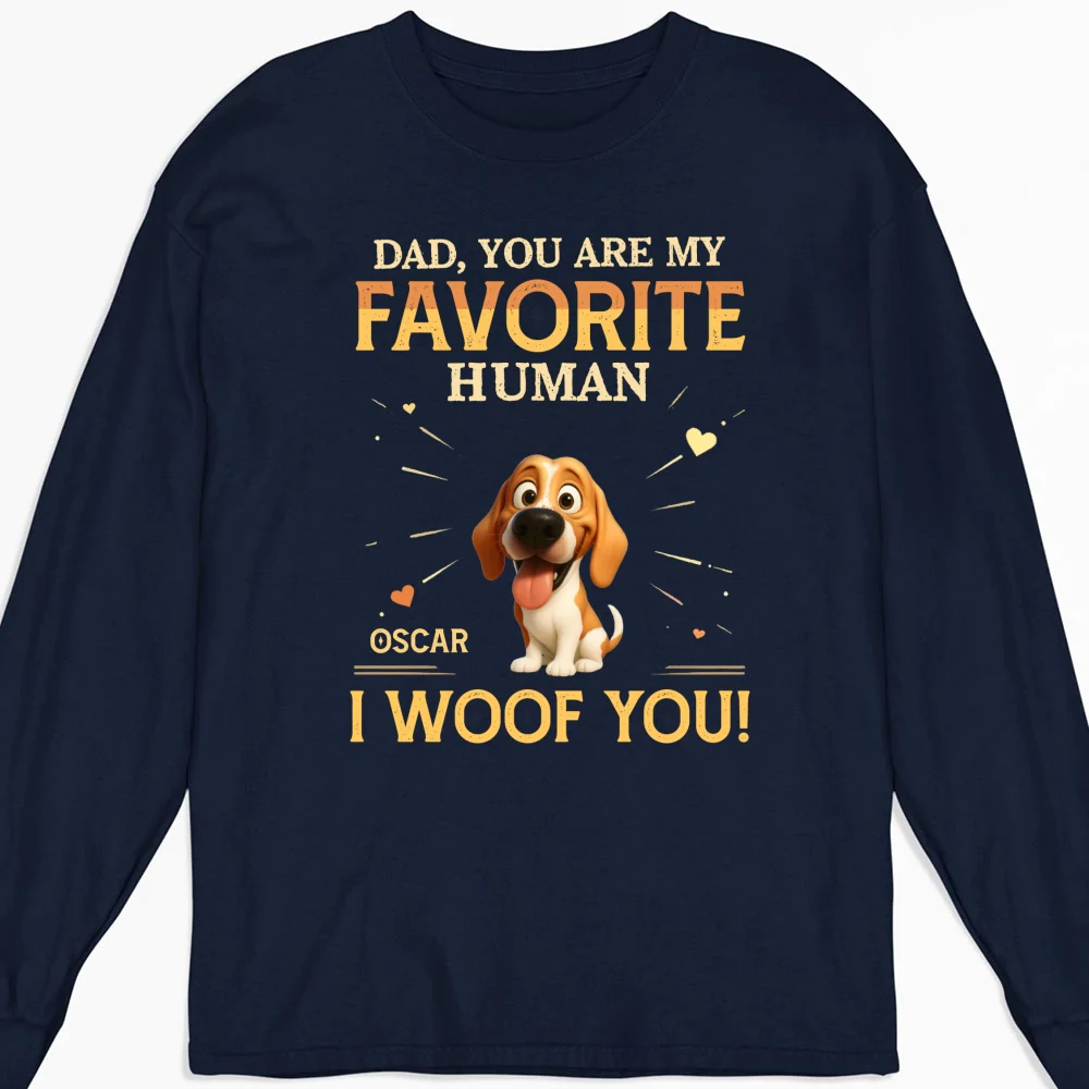 Favorite Human - Personalized Custom Long Sleeve T-Shirt - Image 6
