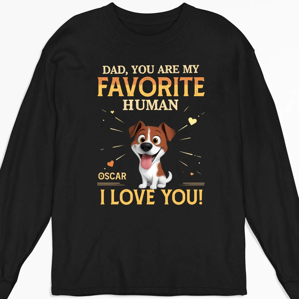 Favorite Pet Human - Personalized Custom Long Sleeve T-Shirt - Image 4