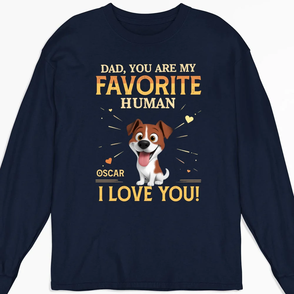 Favorite Pet Human - Personalized Custom Long Sleeve T-Shirt - Image 5