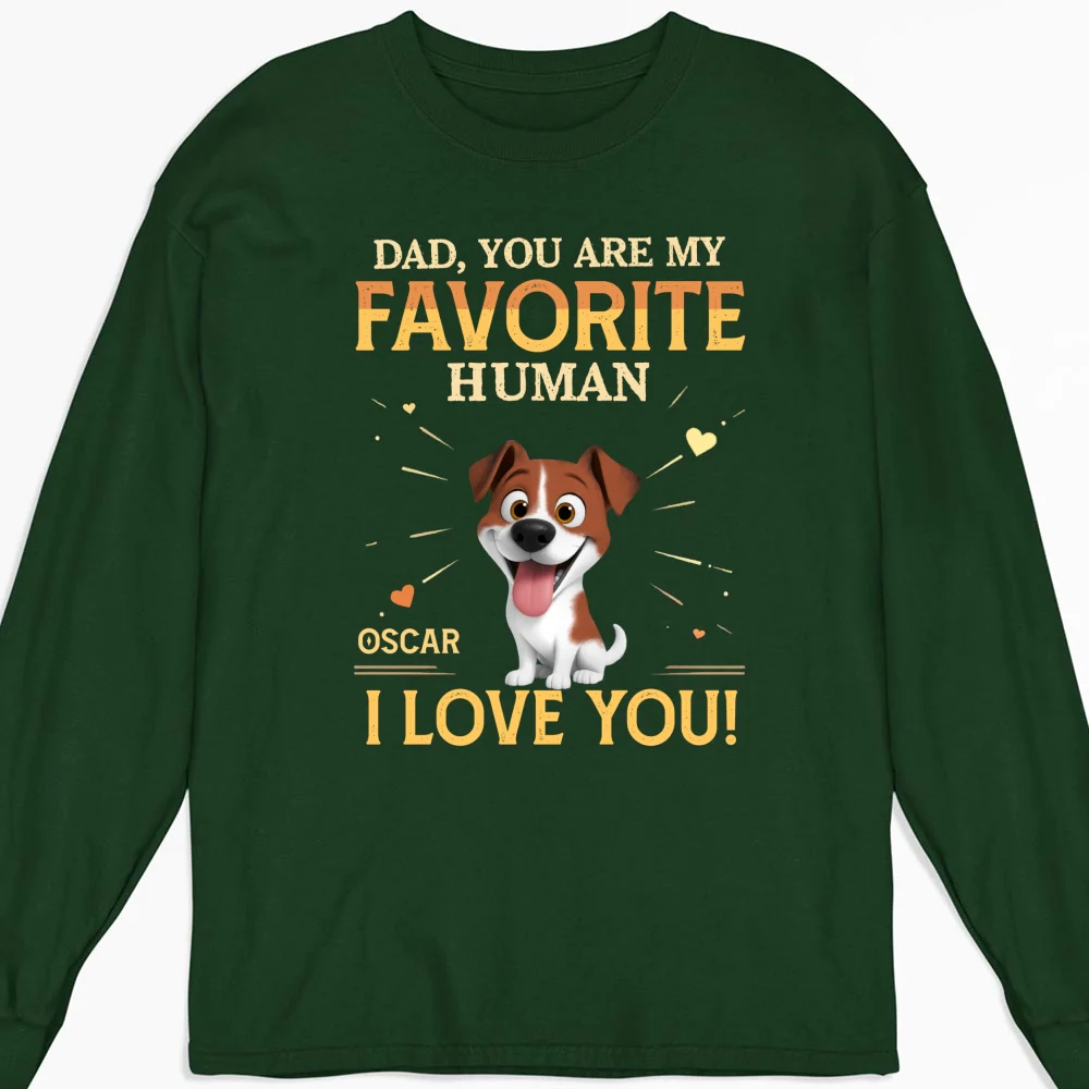 Favorite Pet Human - Personalized Custom Long Sleeve T-Shirt - Image 6