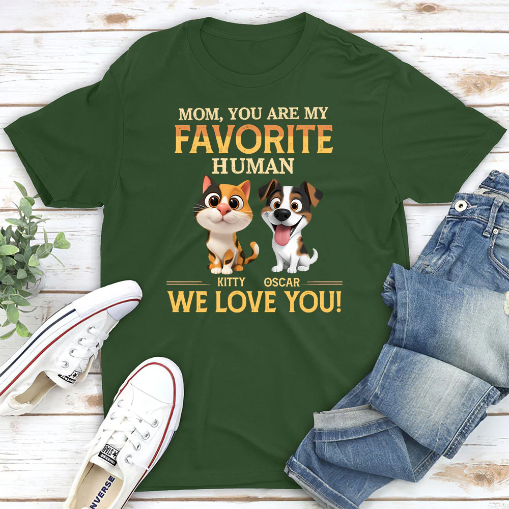 Favorite Pet Human - Personalized Custom Unisex T-Shirt - Image 3