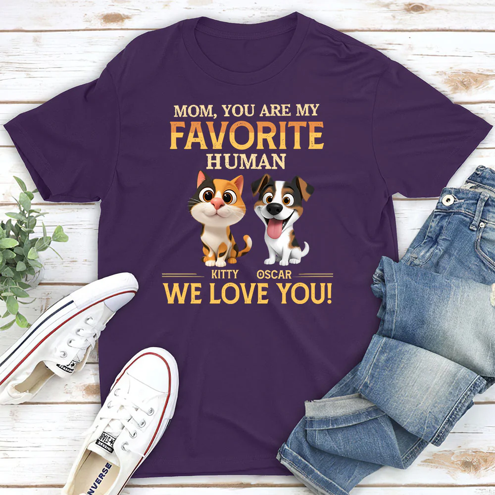 Favorite Pet Human - Personalized Custom Unisex T-Shirt - Image 4