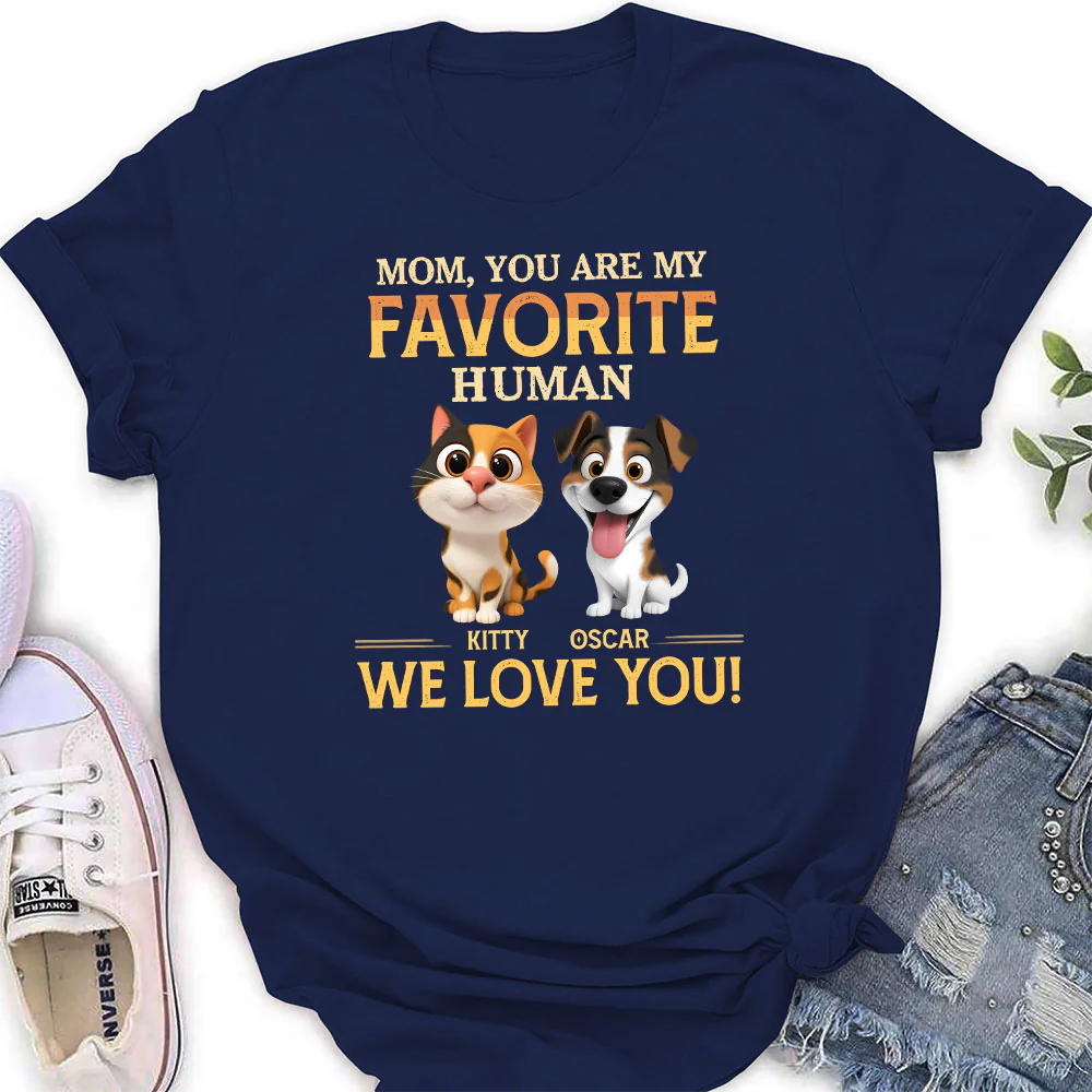 Favorite Pet Human - Personalized Custom Women's T-Shirt - Image 2