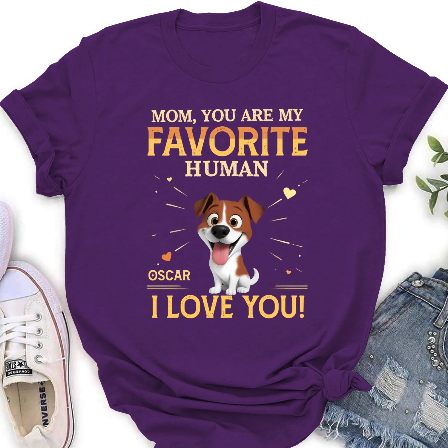 Favorite Pet Human - Personalized Custom Women's T-Shirt - Image 9