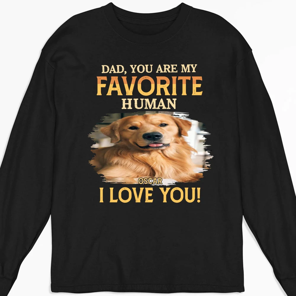 Favorite Pet Human Photo - Personalized Custom Long Sleeve T-Shirt - Image 3