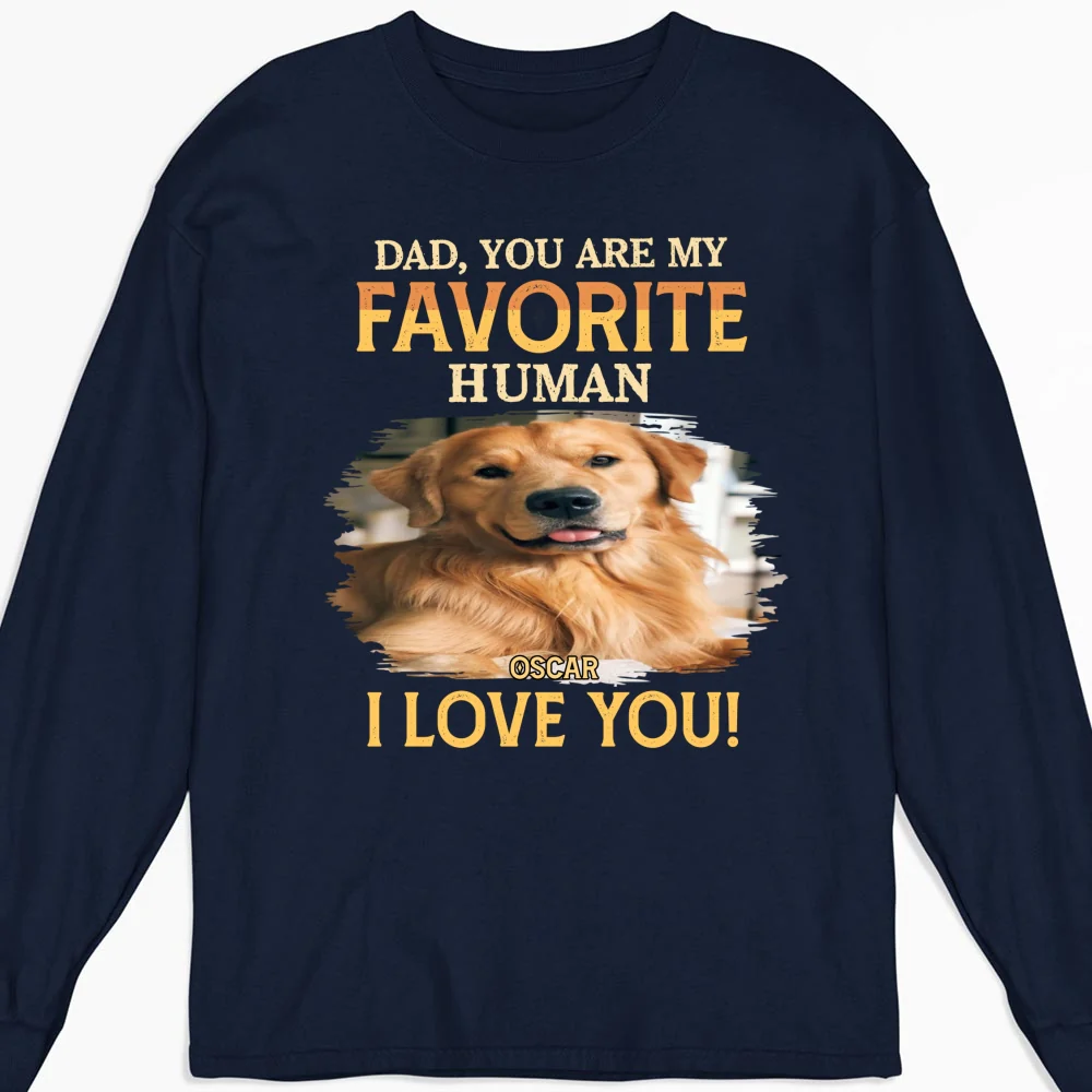 Favorite Pet Human Photo - Personalized Custom Long Sleeve T-Shirt - Image 4