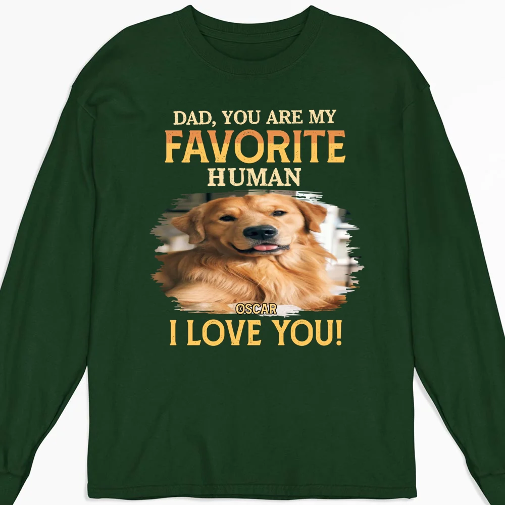 Favorite Pet Human Photo - Personalized Custom Long Sleeve T-Shirt - Image 5
