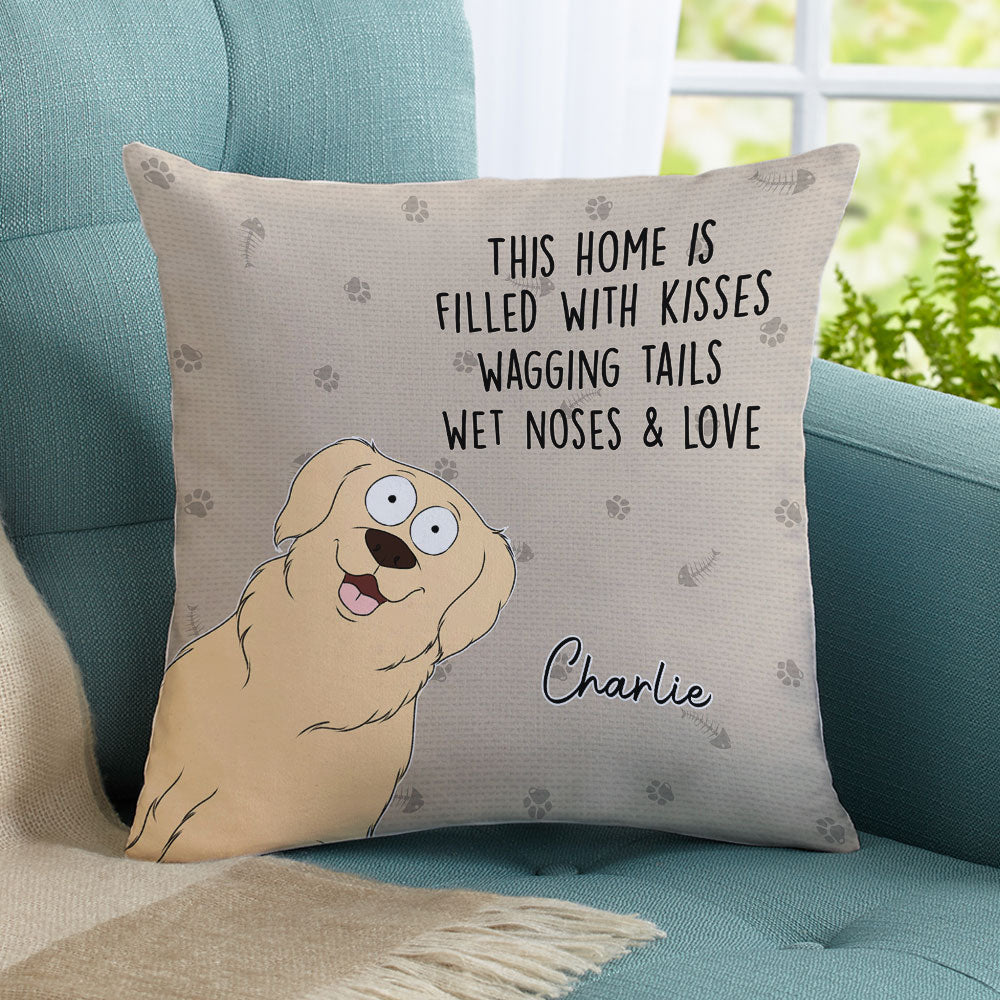 Filled With Kisses - Personalized Custom Throw Pillow - Image 2