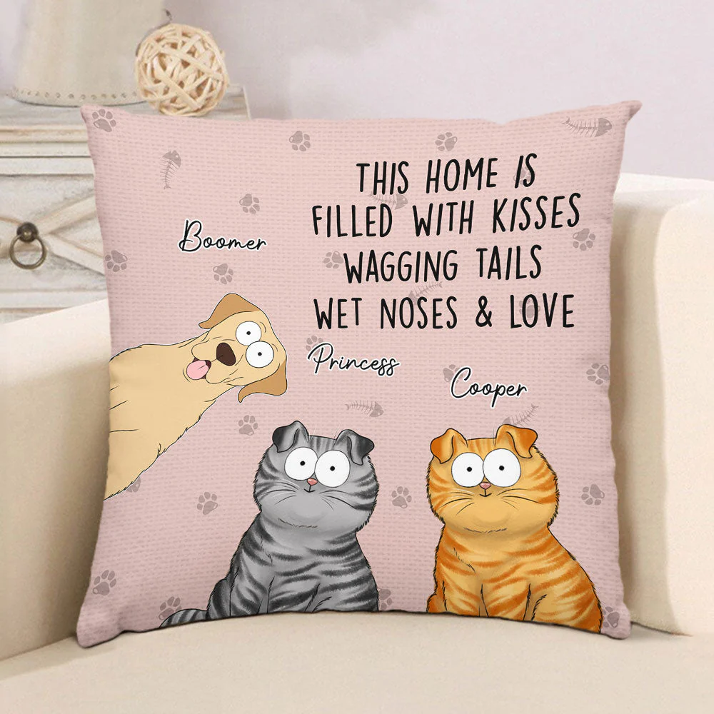 Filled With Kisses - Personalized Custom Throw Pillow - Image 3