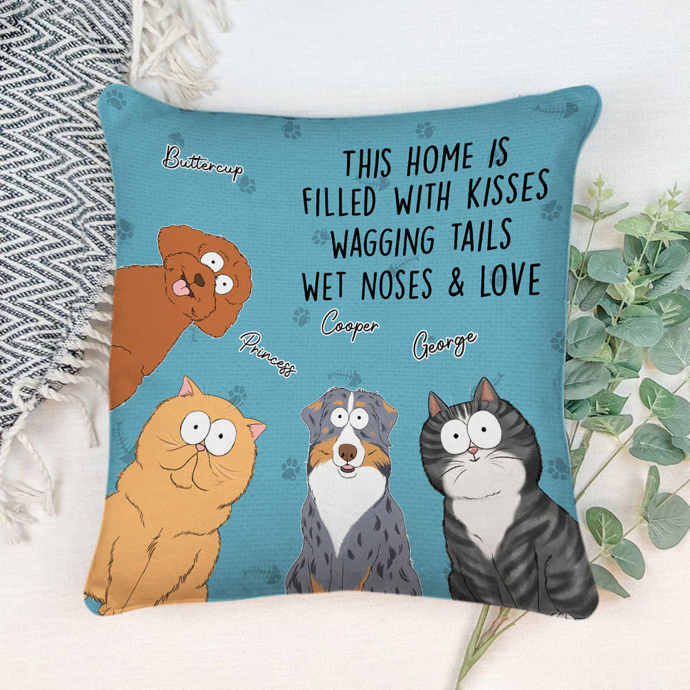 Filled With Kisses - Personalized Custom Throw Pillow - Image 4