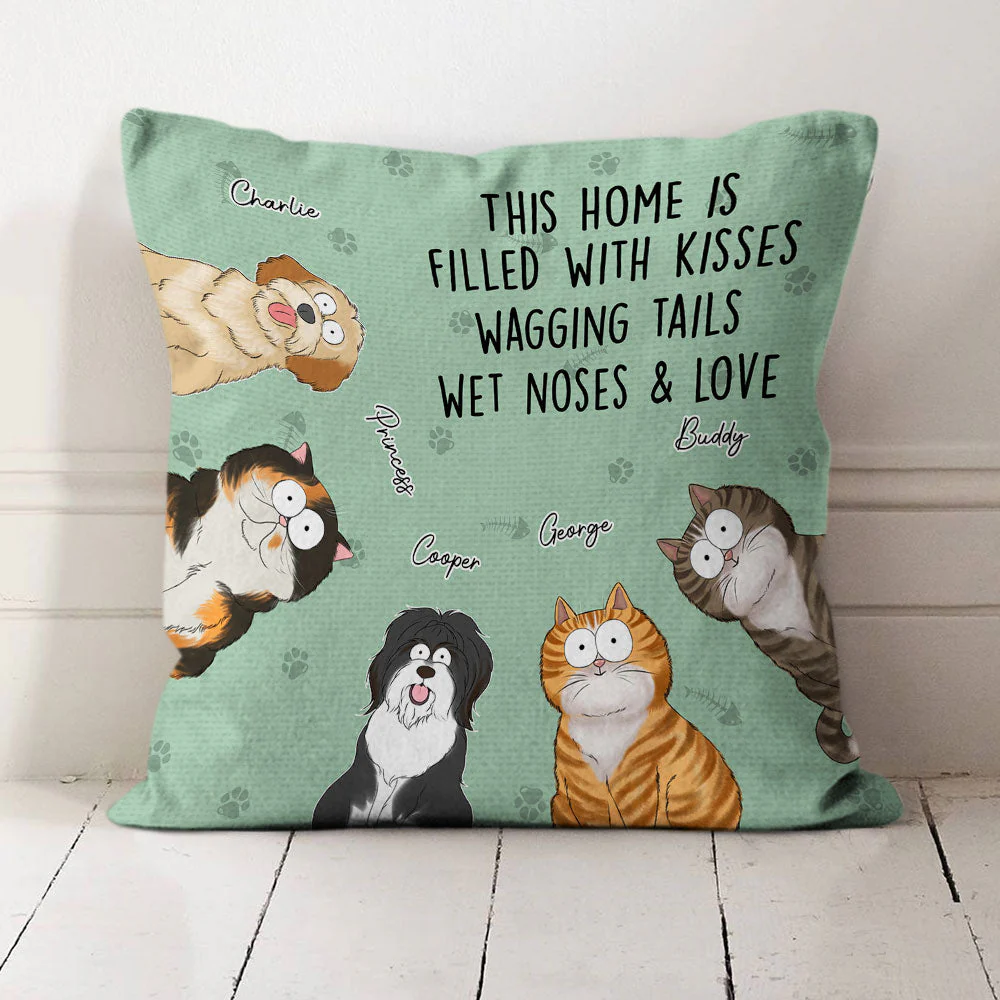 Filled With Kisses - Personalized Custom Throw Pillow - Image 5