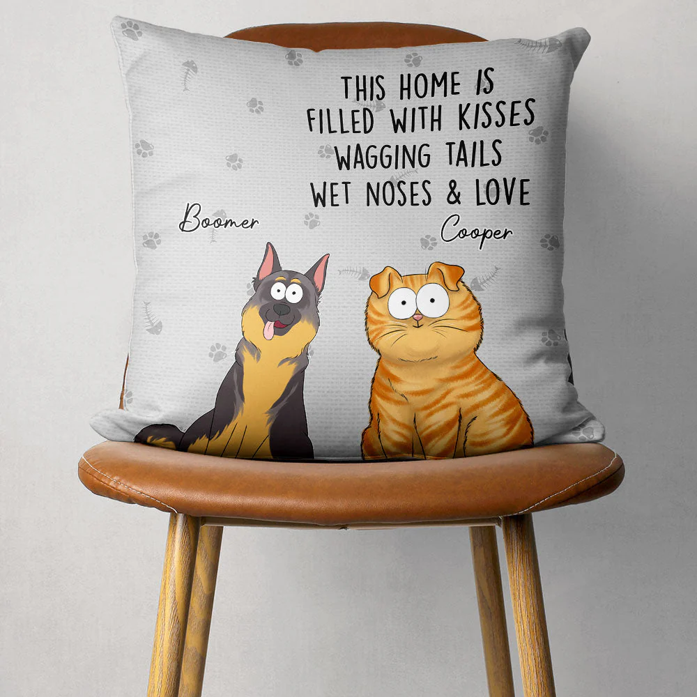 Filled With Kisses - Personalized Custom Throw Pillow - Image 6