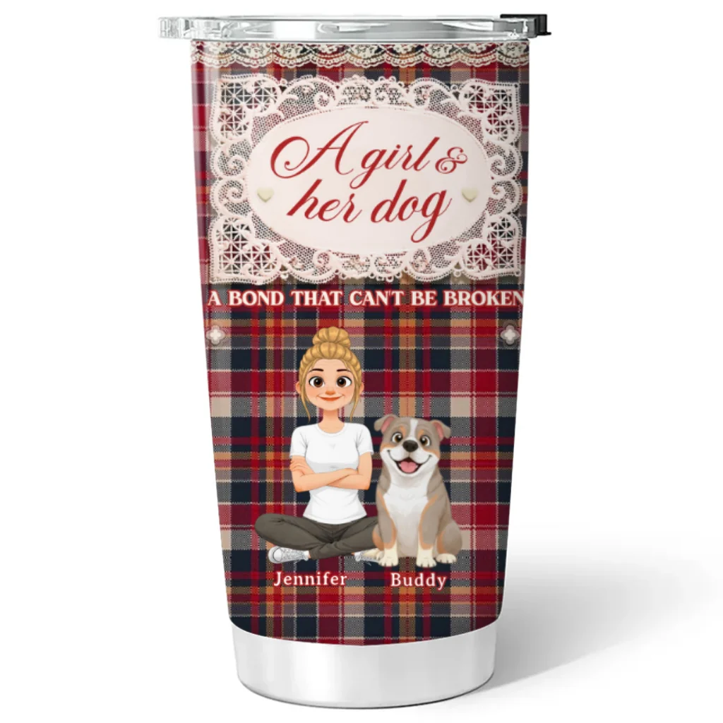 Flower And Storybook Dog - Personalized Custom Tumbler - Image 6