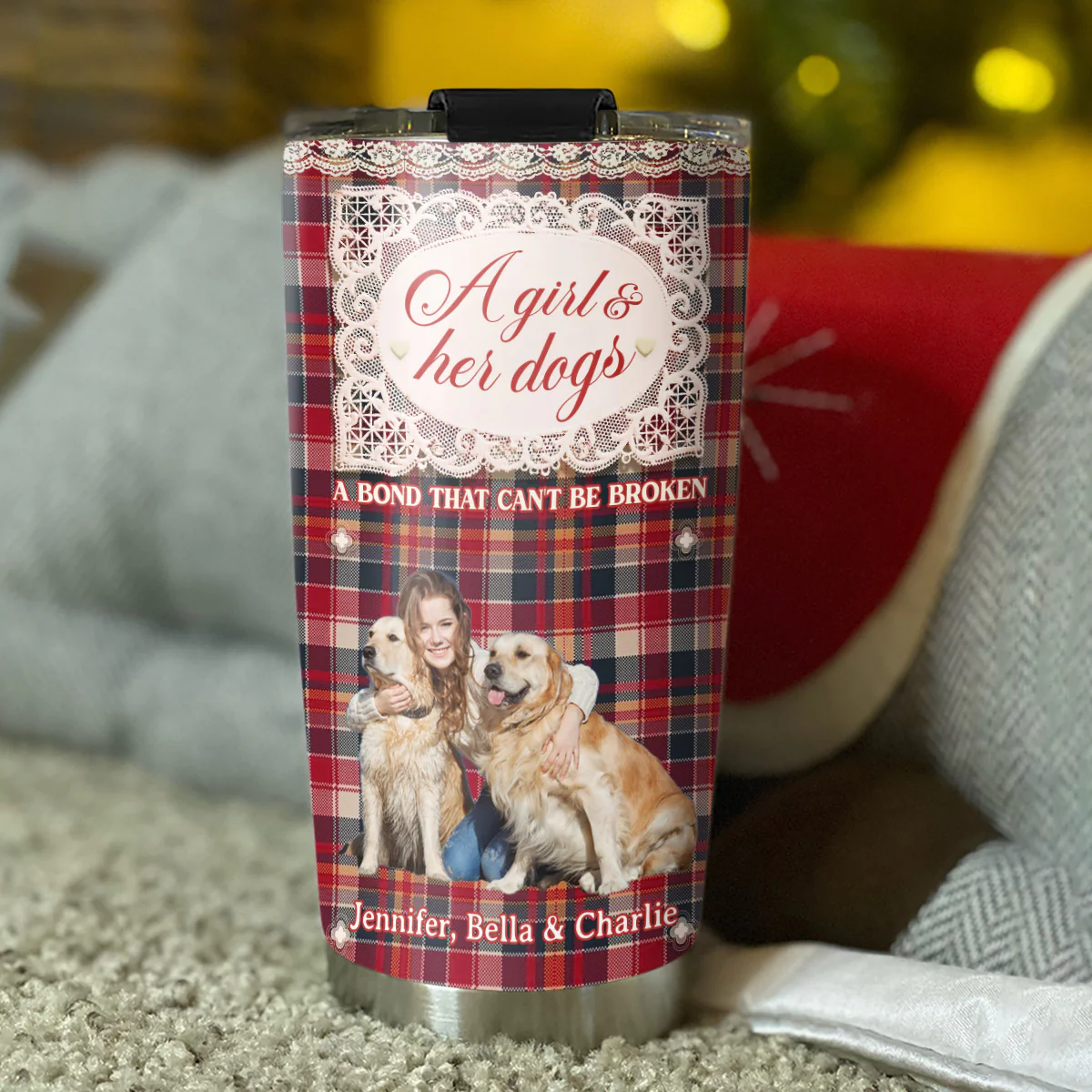 Flower And Storybook Dog Photo - Personalized Custom Tumbler - Image 4