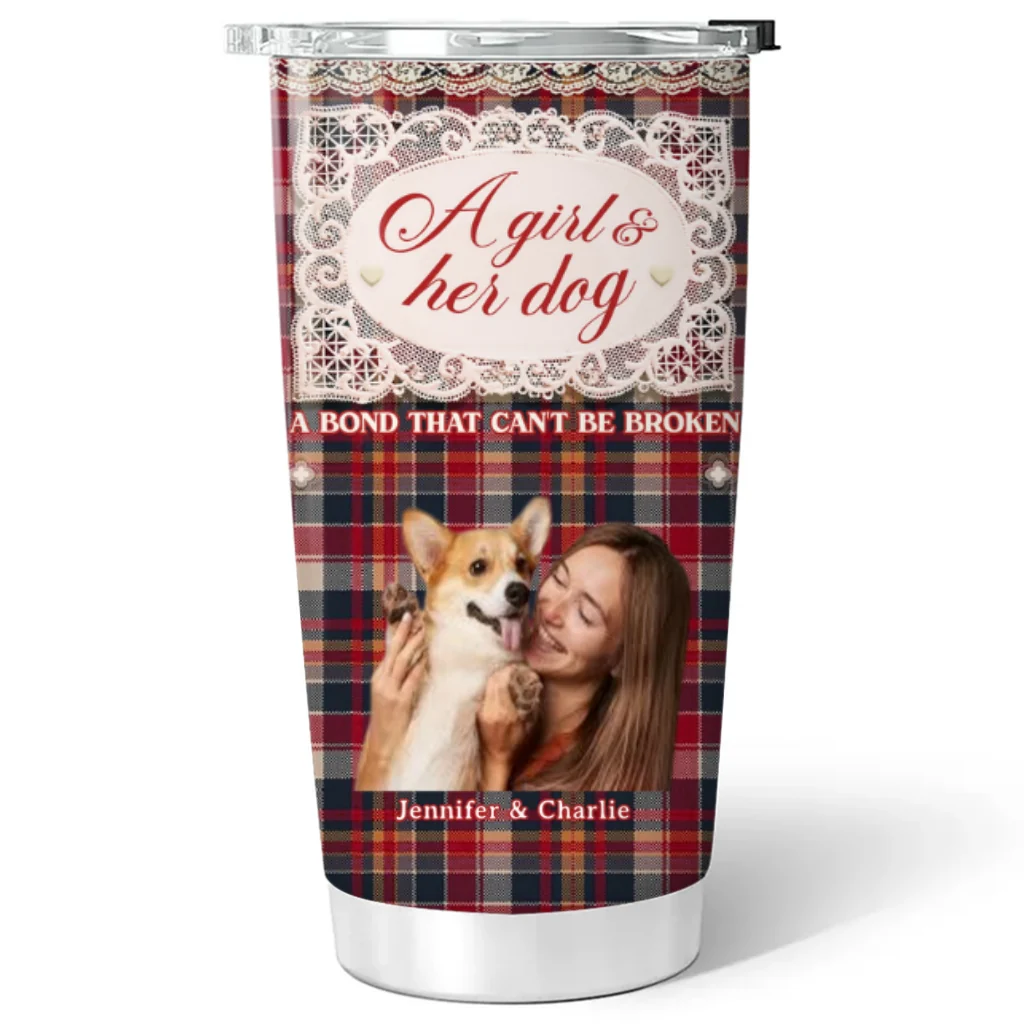 Flower And Storybook Dog Photo - Personalized Custom Tumbler - Image 5
