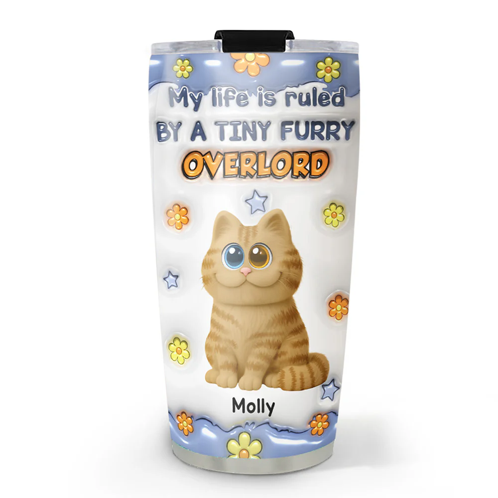 Flower Chunky Cats - Personalized Custom 3D Inflated Effect Tumbler