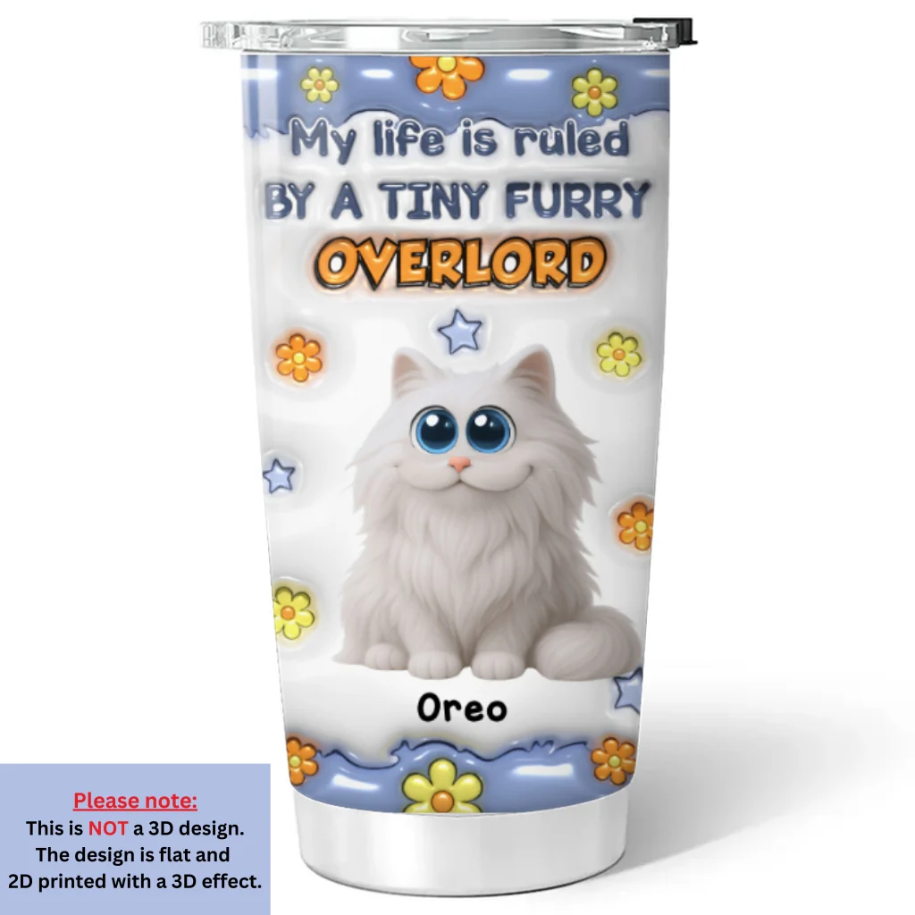 Flower Chunky Cats - Personalized Custom 3D Inflated Effect Tumbler - Image 6
