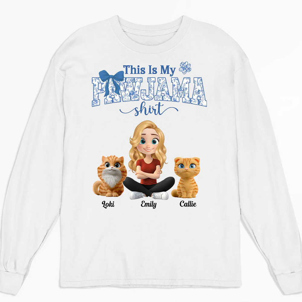Flowery Sleep Shirt - Personalized Custom Long Sleeve T-shirt