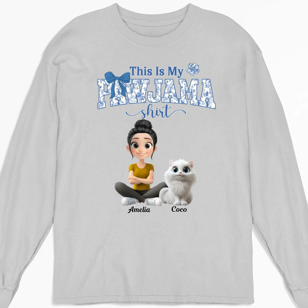 Flowery Sleep Shirt - Personalized Custom Long Sleeve T-shirt - Image 4
