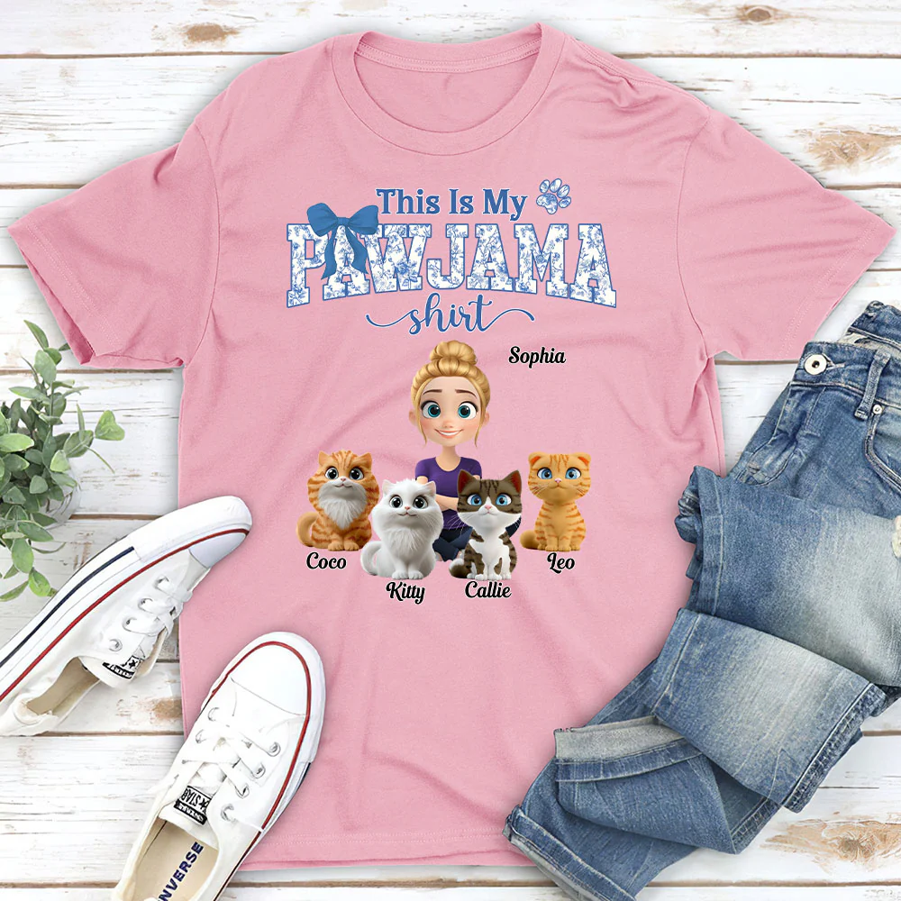 Flowery Sleep Shirt - Personalized Custom Unisex T-shirt - Image 5