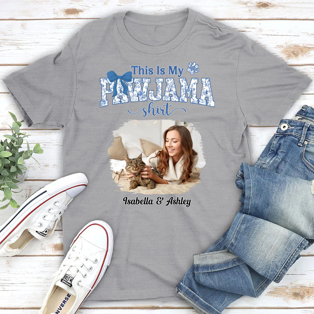 Flowery Sleep Shirt Photo - Personalized Custom Unisex T-shirt - Image 2