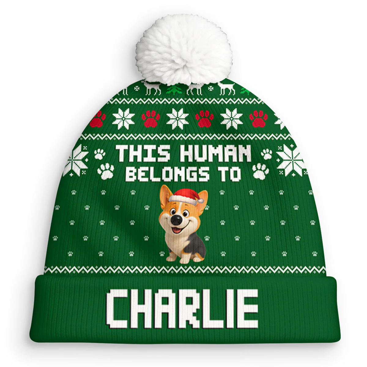 For The Holidays - Personalized Custom Bobble Beanie Hat