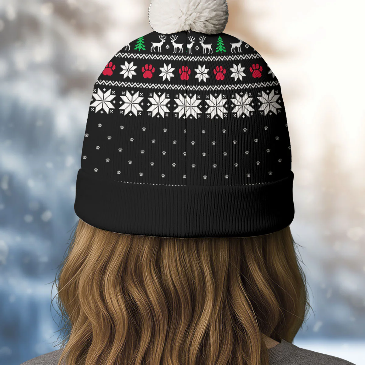 For The Holidays - Personalized Custom Bobble Beanie Hat - Image 3