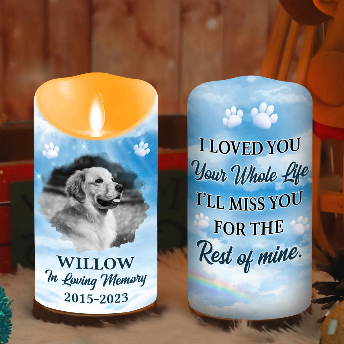 For The Rest Of Mine - Personalized Custom LED Candle - Image 2