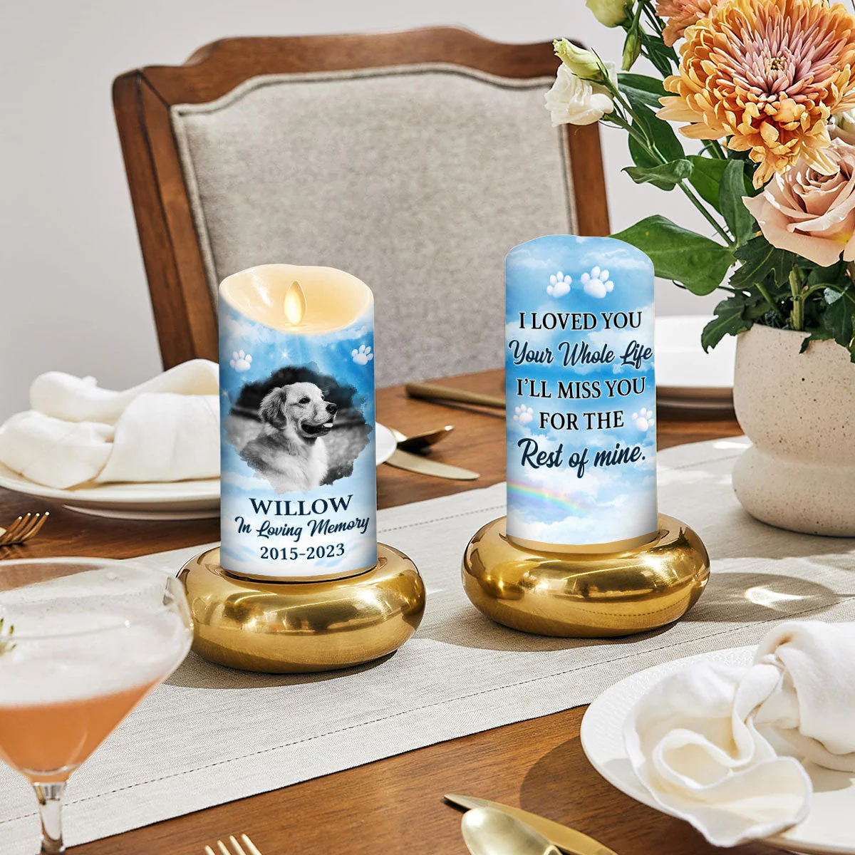 For The Rest Of Mine - Personalized Custom LED Candle - Image 3