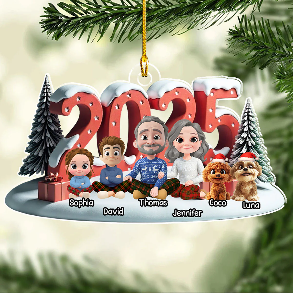 Forever As A Family - Personalized Custom Acrylic Ornament - Image 4