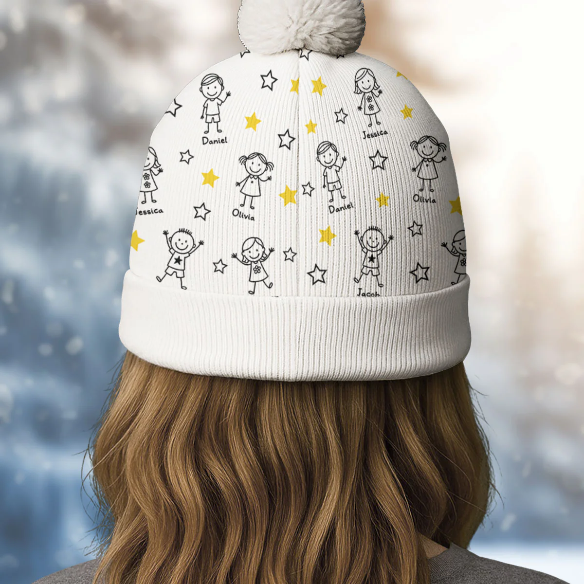 Forever Ever Your Side - Personalized Custom Bobble Beanie Hat - Image 3
