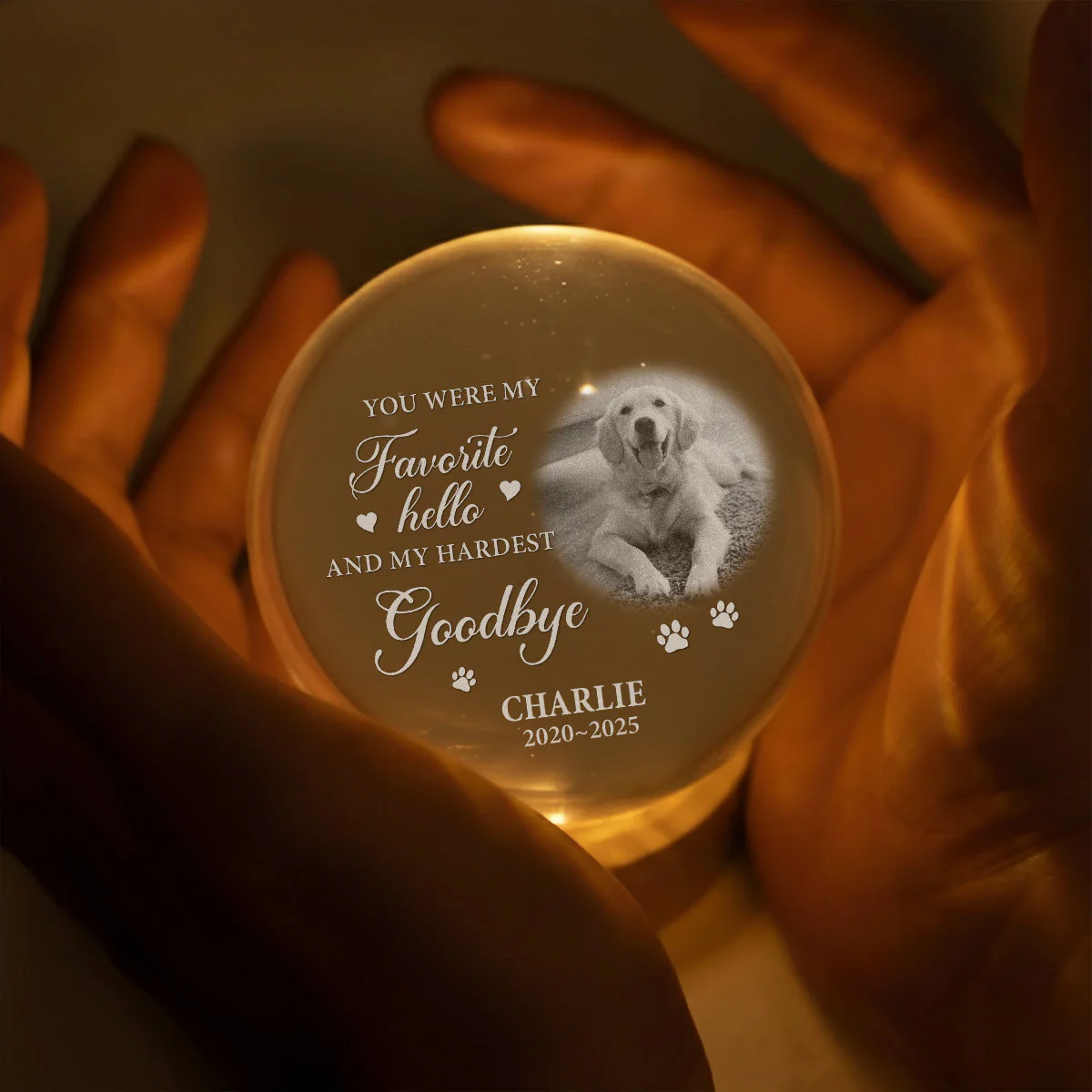 Forever Here With You - Personalized Custom Crystal Globe Lamp - Image 4