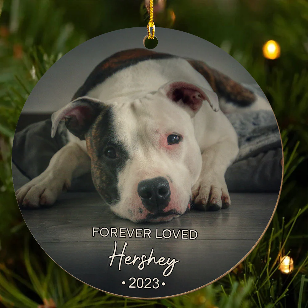 Forever Loved Custom Photo Pet Memorial - Personalized Custom Wood Ornament - Image 3