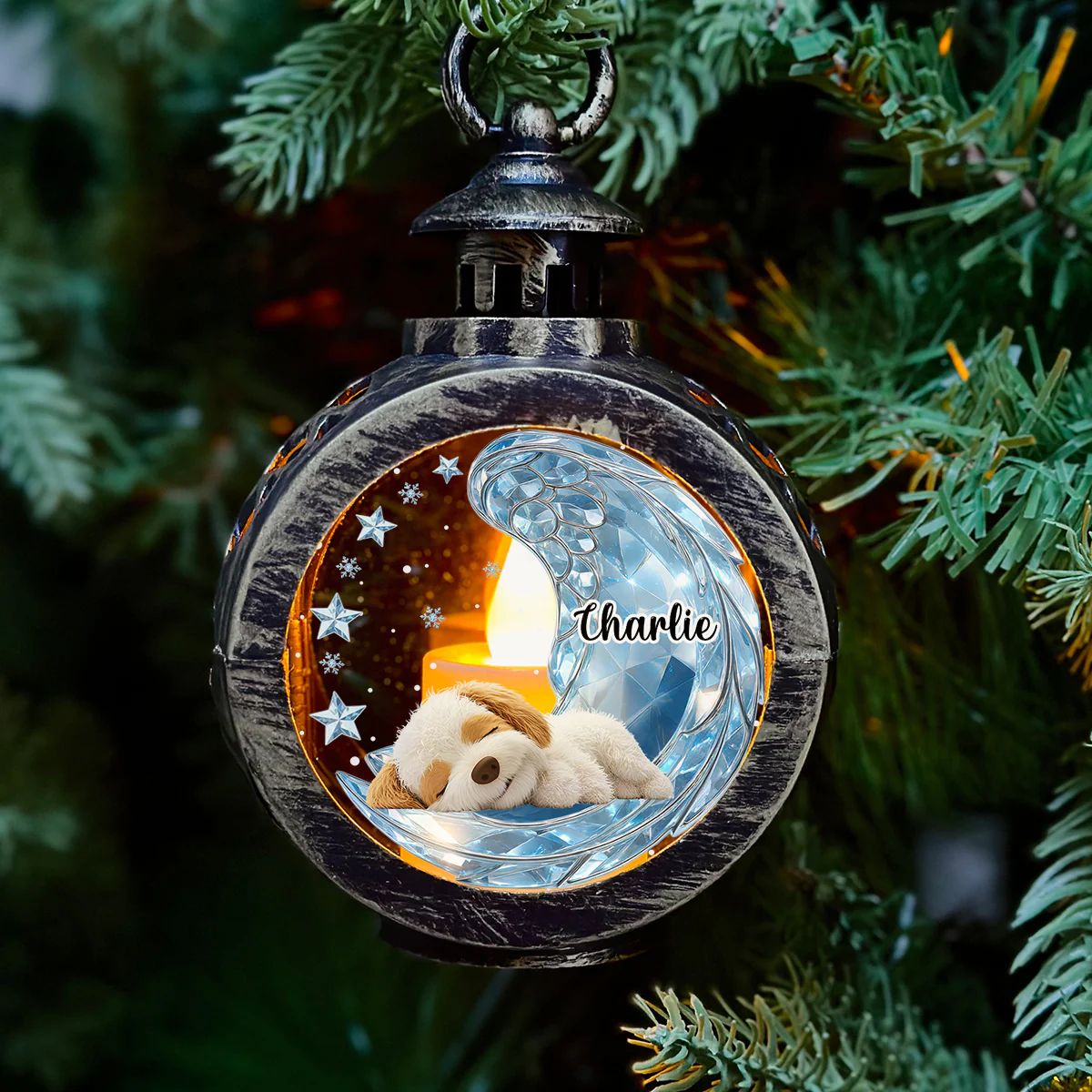 Forever Miss You - Personalized Custom 3D Effect Christmas Lantern - Image 4