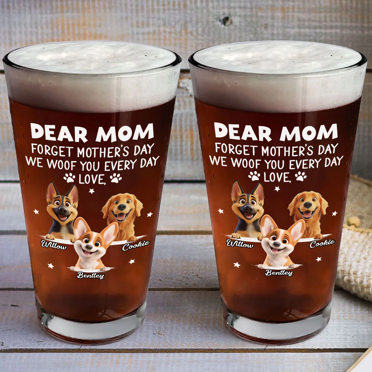 Forget Mother Day Mommy - Personalized Custom Beer Glass - Image 2