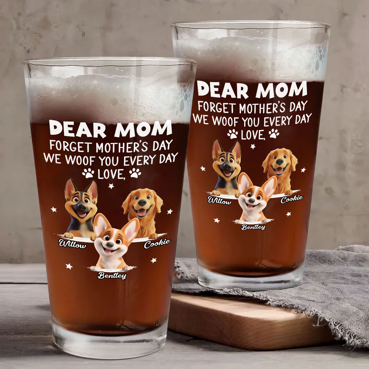 Forget Mother Day Mommy - Personalized Custom Beer Glass - Image 3