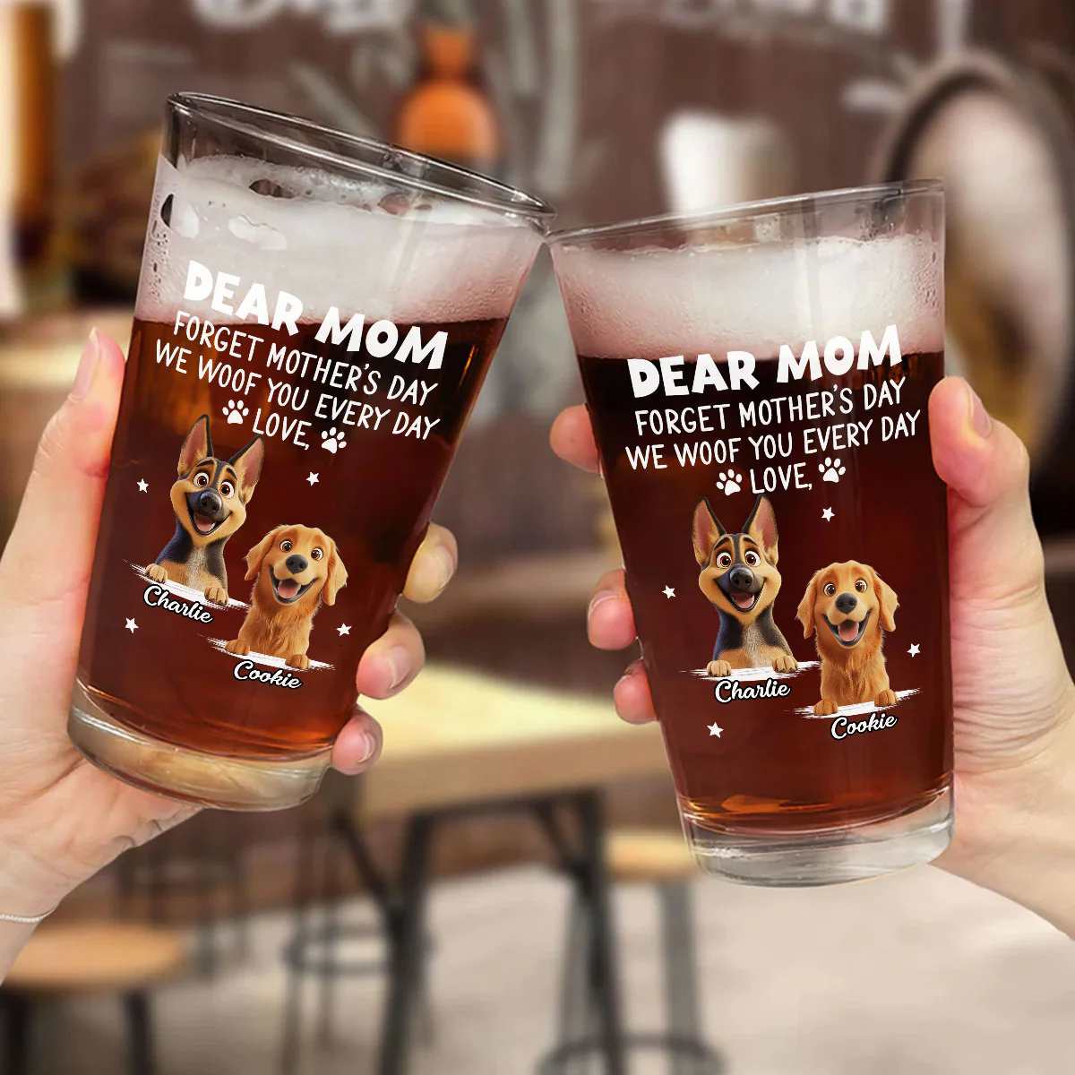 Forget Mother Day Mommy - Personalized Custom Beer Glass - Image 4
