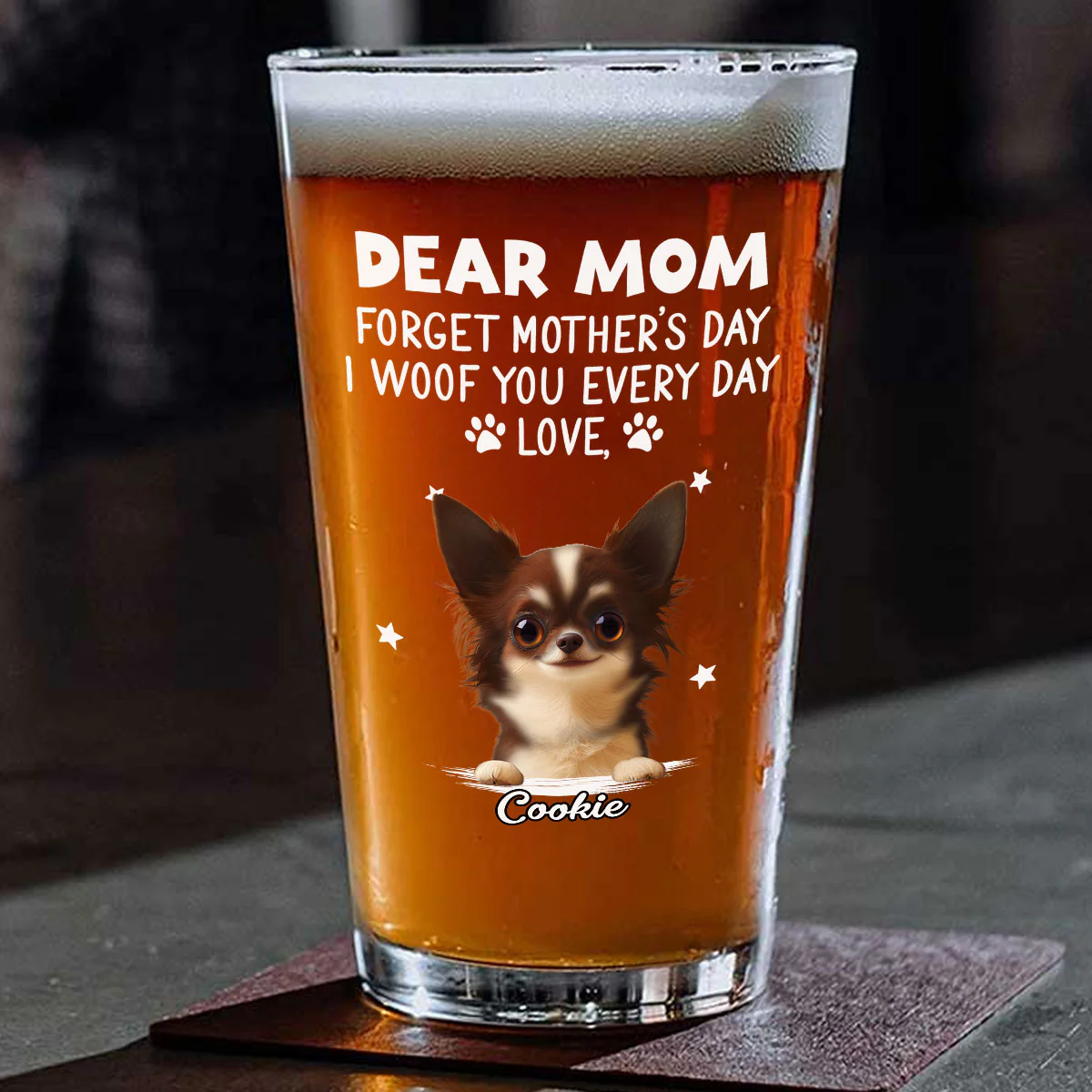 Forget Mother Day Mommy - Personalized Custom Beer Glass - Image 5