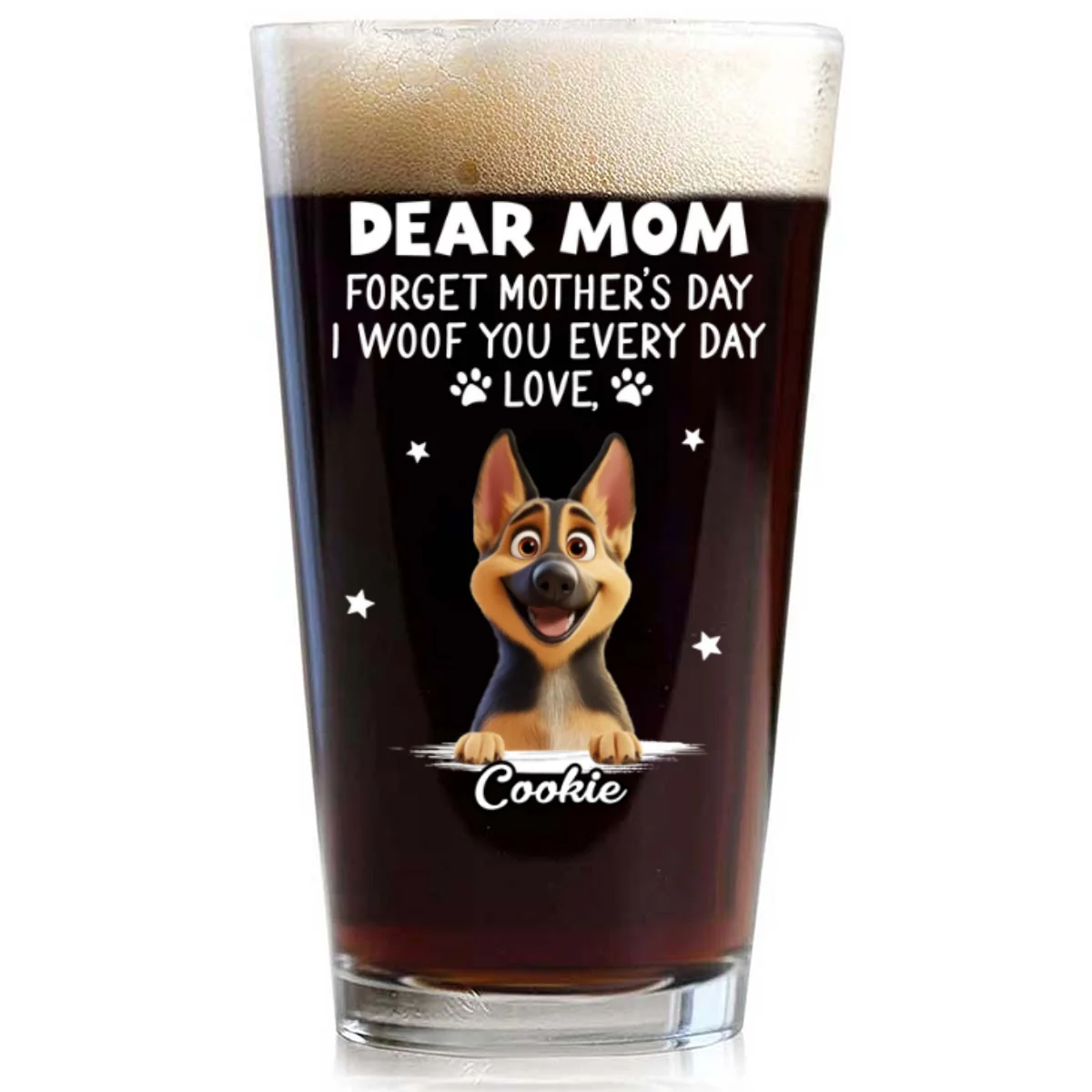 Forget Mother Day Mommy - Personalized Custom Beer Glass - Image 7