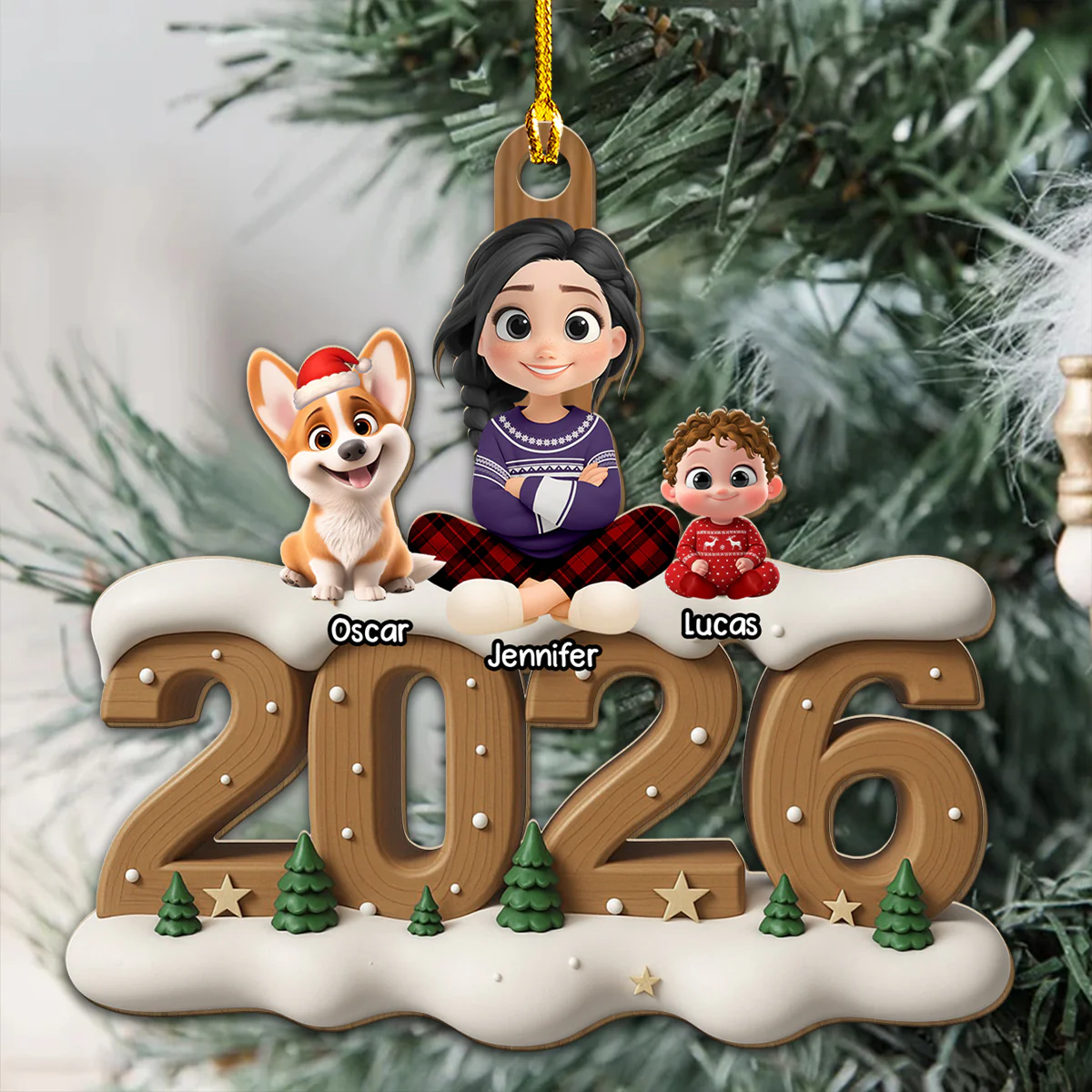 From Next Year Onwards - Personalized Custom 3D Effect Wood Ornament - Image 2
