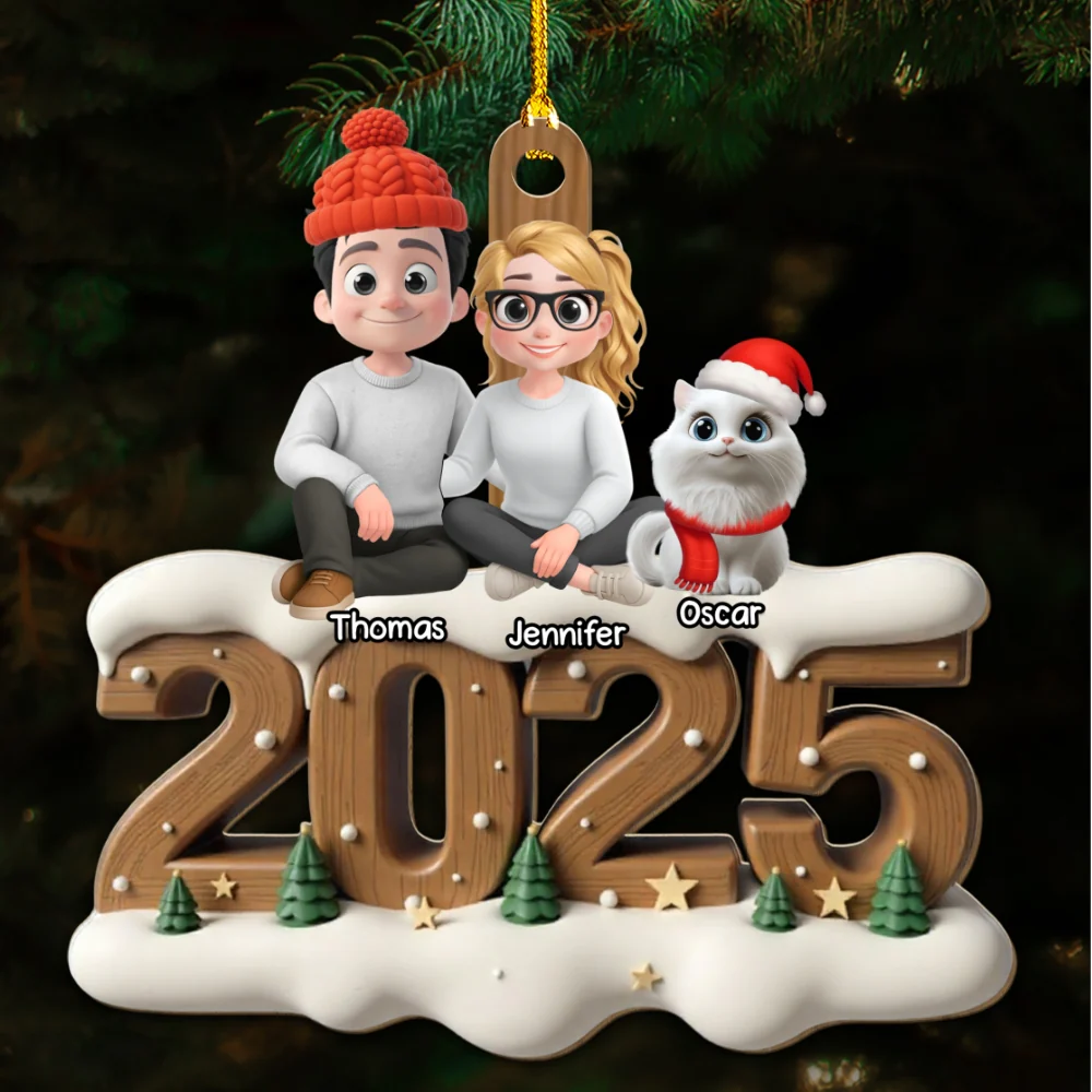 From This Year Cat Ver - Personalized Custom 3D Effect Wood Ornament - Image 5