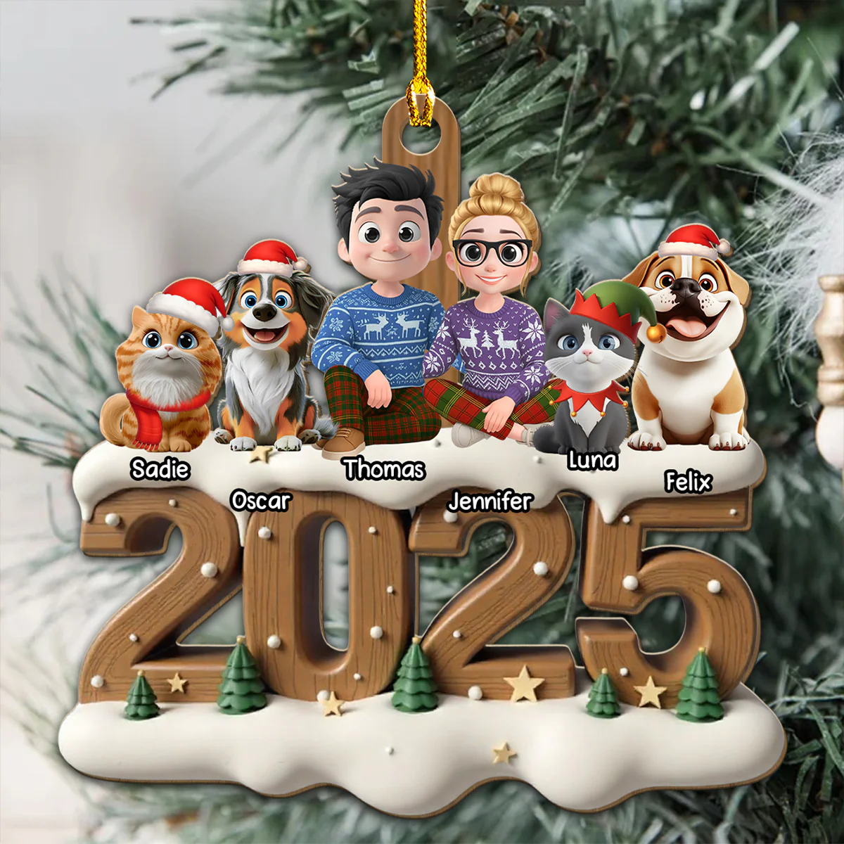 From This Year Fur Ver - Personalized Custom 3D Effect Wood Ornament - Image 4
