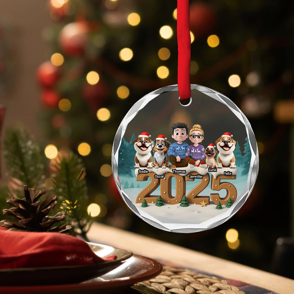 From This Year Onwards - Personalized Custom 3D Effect Glass Ornament - Image 4