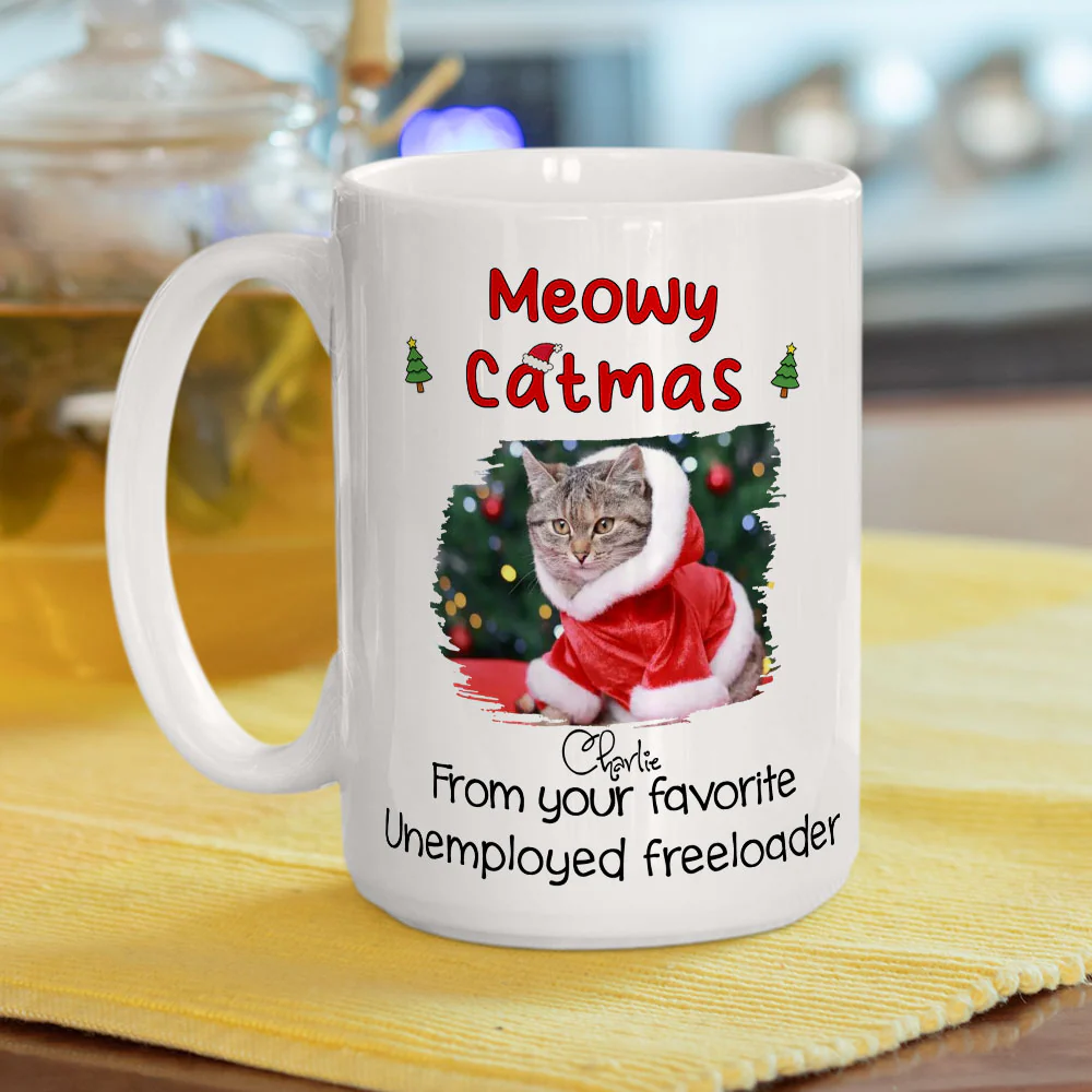 From You Favorite Cat Photo - Personalized Custom Coffee Mug - Image 2