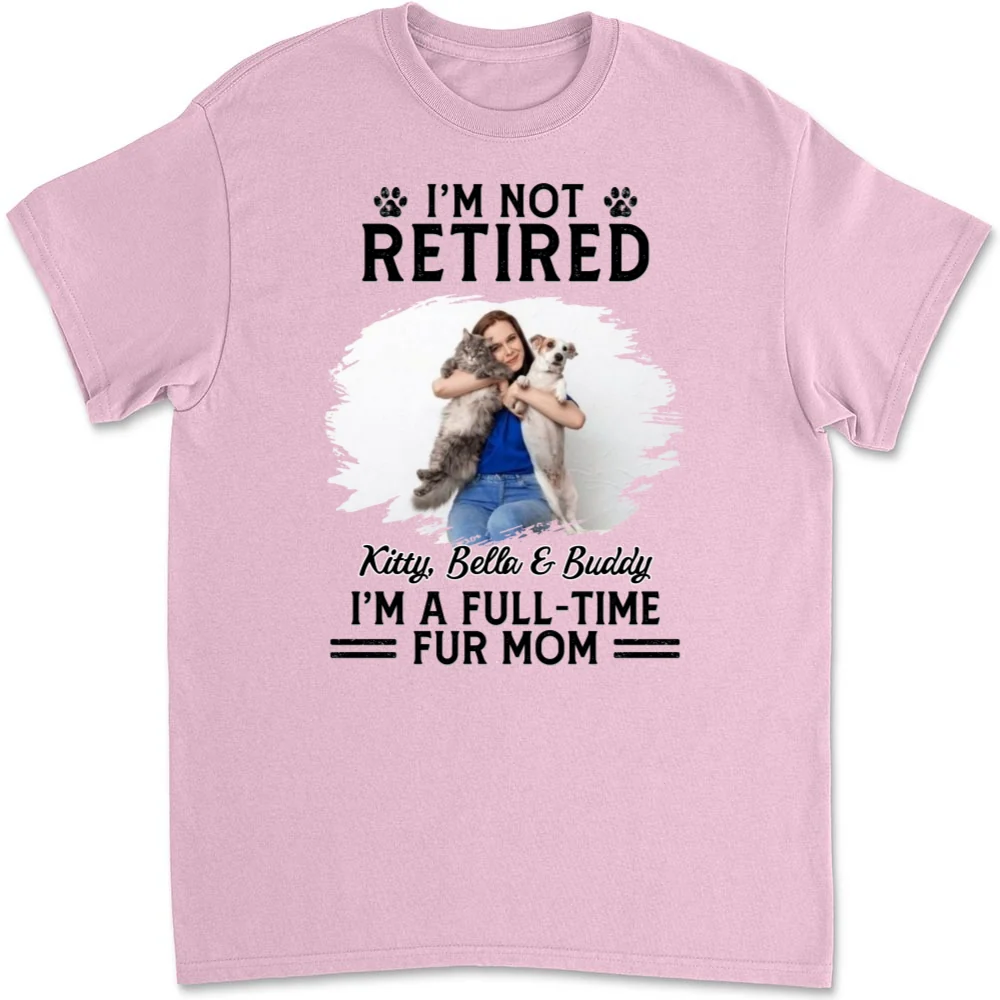 Full-Time Dog Fur Cartoon Photo - Personalized Custom Unisex T-shirt - Image 5