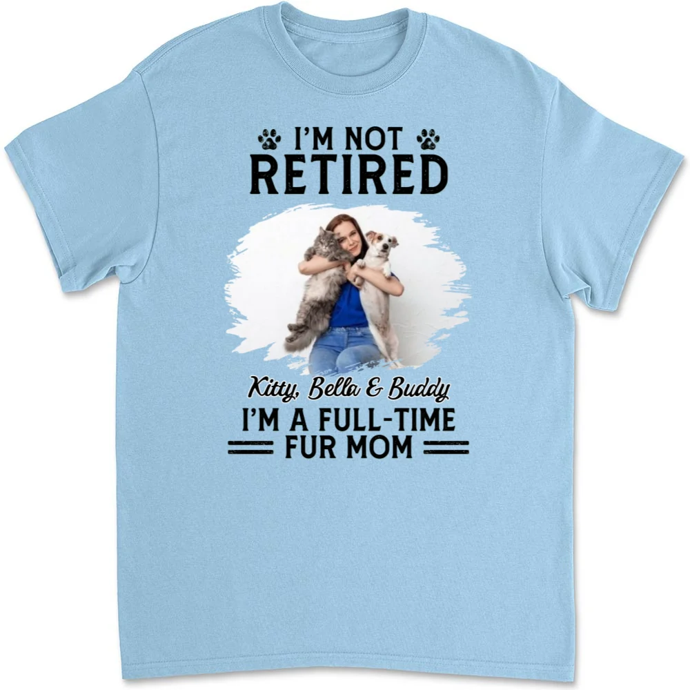 Full-Time Dog Fur Cartoon Photo - Personalized Custom Unisex T-shirt - Image 6