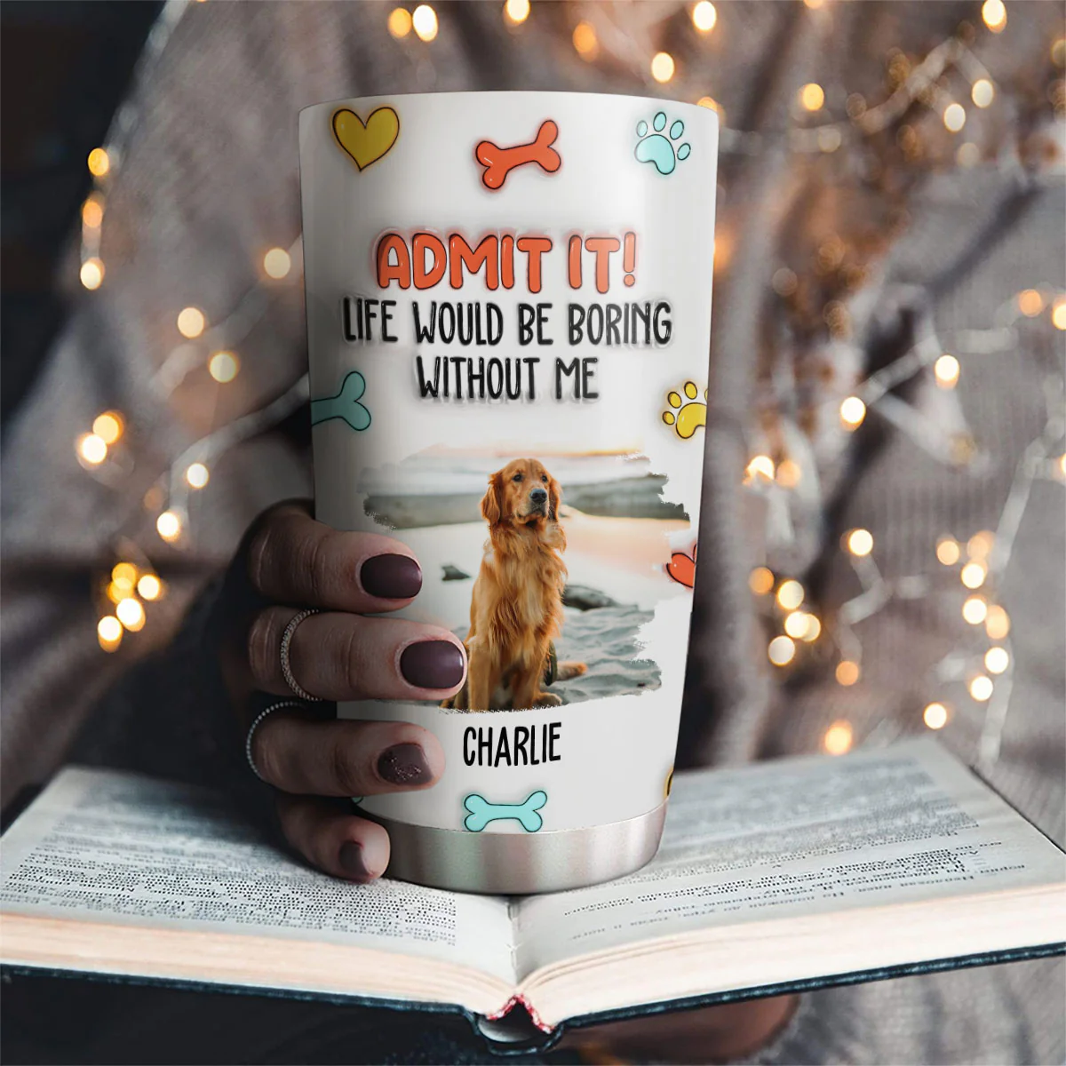 Funny Admit It Dog Photo - Personalized Custom 3D Inflated Effect Tumbler - Image 2