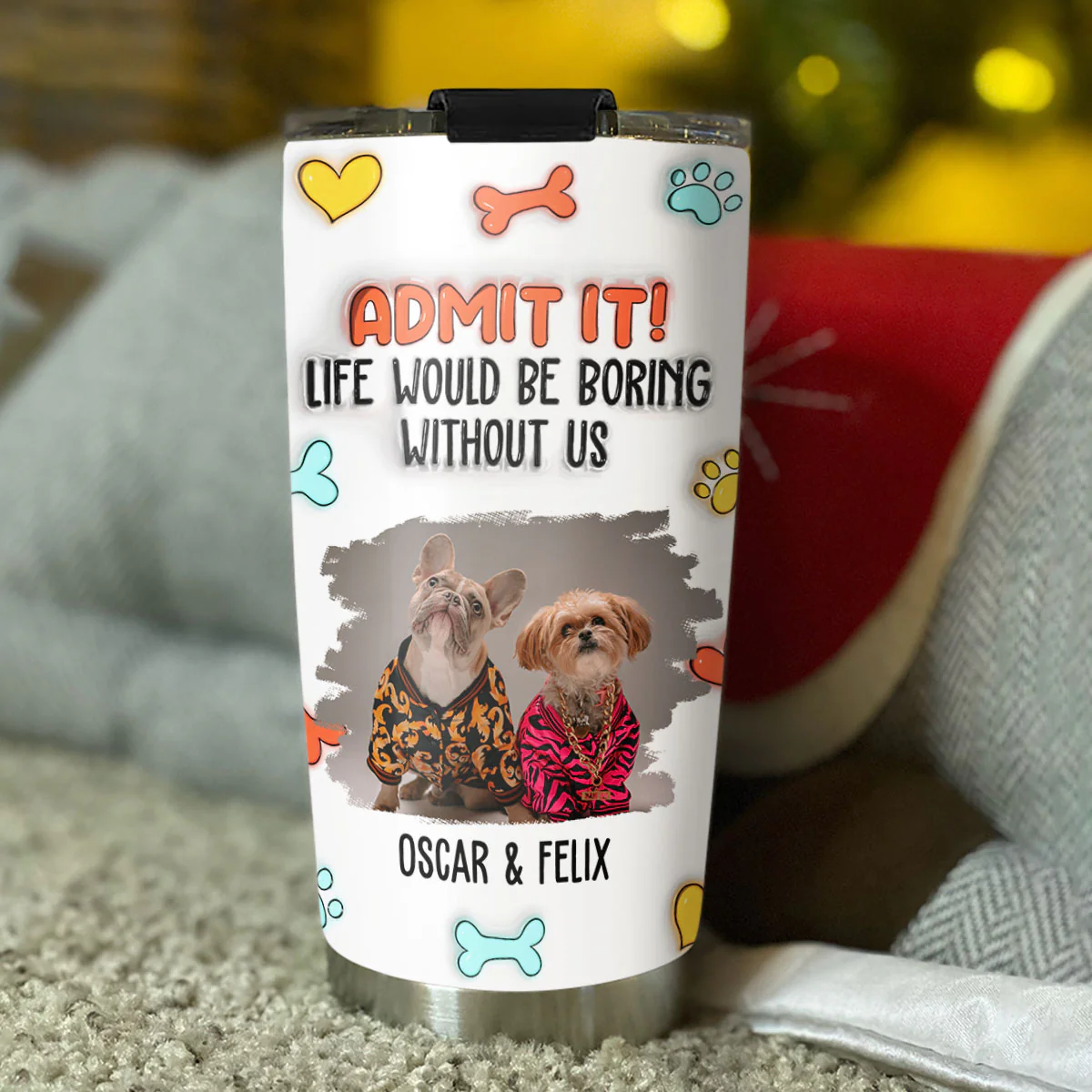 Funny Admit It Dog Photo - Personalized Custom 3D Inflated Effect Tumbler - Image 3