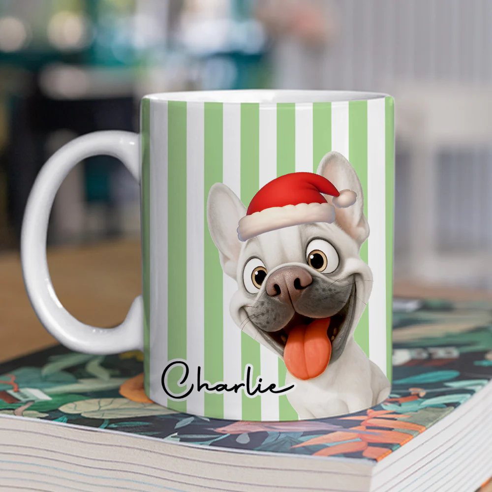 Funny Caricature Dog Christmas - Personalized Custom Coffee Mug - Image 2