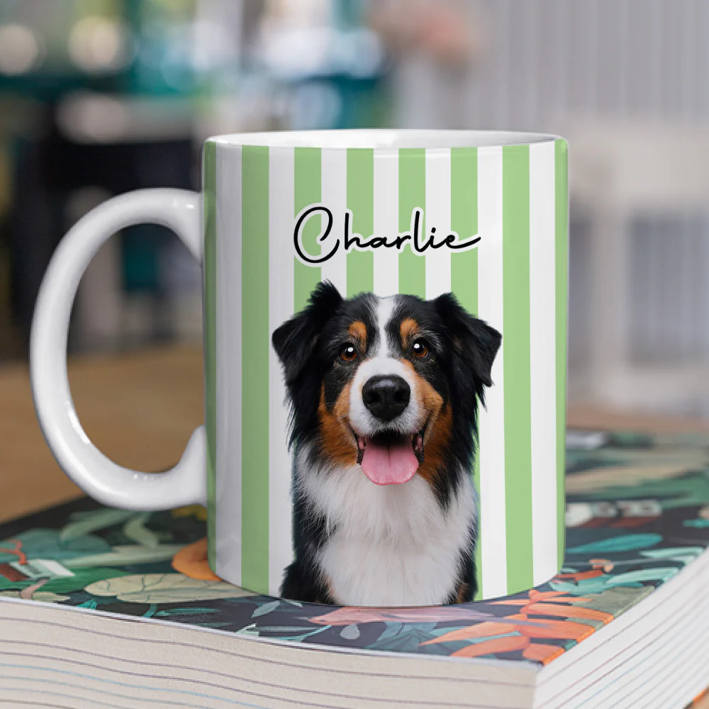 Funny Caricature Dog Christmas Photo - Personalized Custom Coffee Mug - Image 2